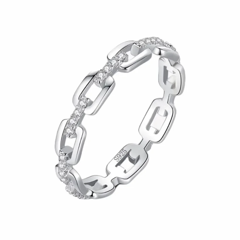 925 Sterling Silver Links Ring - Picture 1 of 8